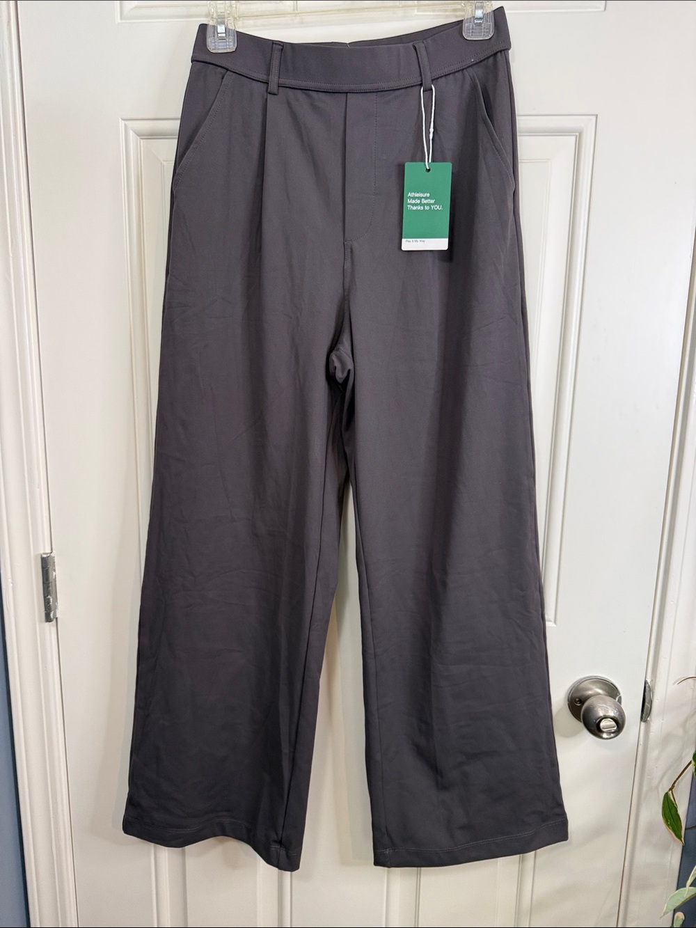 HALARA Woman’s Wide-Leg Work Pant in Charcoal Gray size S